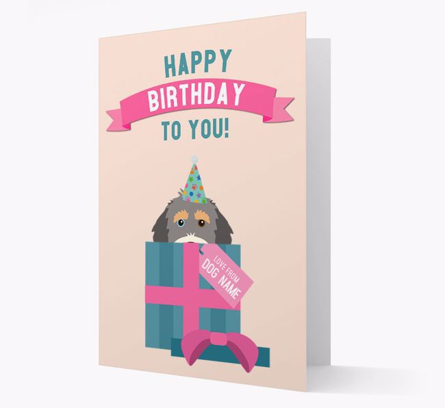 Personalized 'Happy Birthday to you! Love {dogsName}' Card